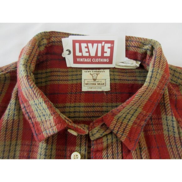 Levi's Strauss Men's Authentic Western Wear button Up Vintage Flannel Shirt NWT - Picture 8 of 10